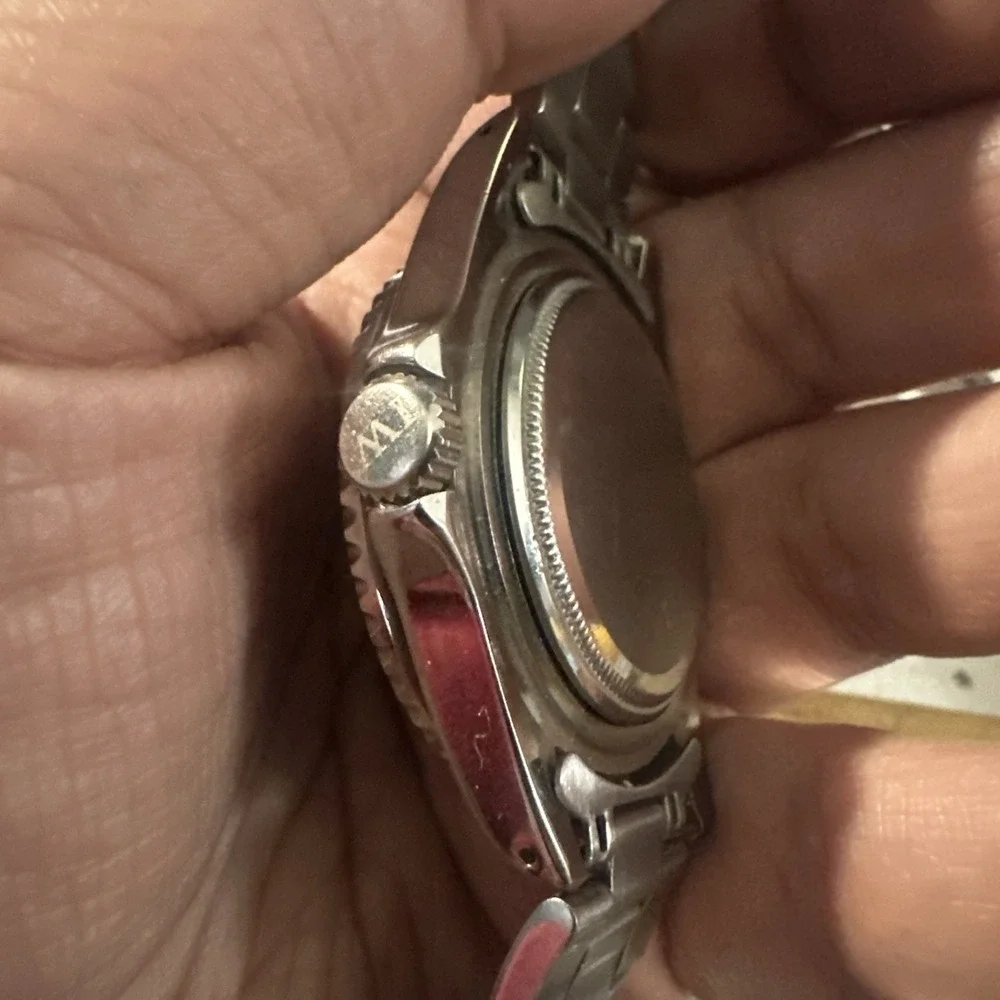 IW Aquamatic Automatic 21J Pepsi Mens Watch 40mm Miyota Untested-Crown Broken